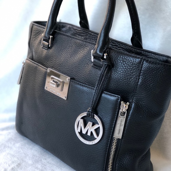 Michael Kors Black Pebble Leather Handbag - Picture 3 of 8